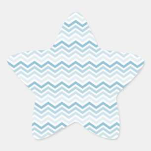 Blue White Chevron Ombre Star Sticker
