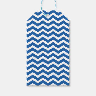Blue White Chevron Pattern Gift Tags