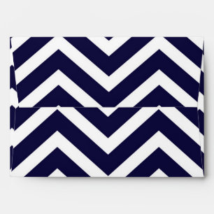 Blue & White Chevron Print Modern Invite Envelope