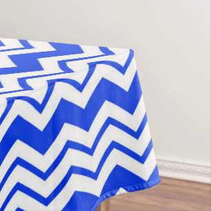 Blue White Chevron Zigzag Pattern Design Tablecloth