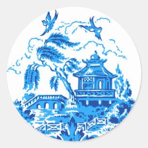 Blue & White China Blue Willow Stickers