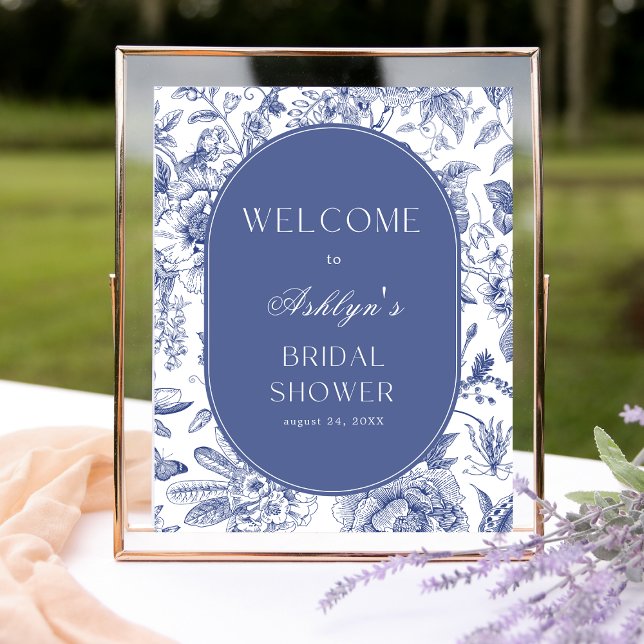 Blue White Chinoiserie Bridal Shower Welcome Sign (Creator Uploaded)