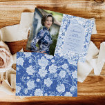 Blue White Chinoiserie Floral 50th Birthday Photo Invitation<br><div class="desc">This chinoiserie-inspired design features elegant botanical florals,  birds and greenery in delft blue and white. Personalise the invite with your details and if you want to further re-arrange the style and placement of the text,  please press the "Click to customise further" button.</div>
