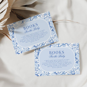 Blue White Chinoiserie Floral Toile Books for Baby Card