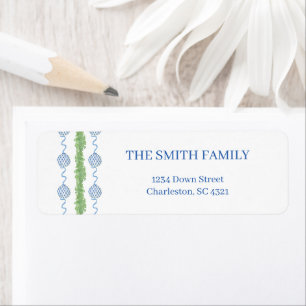 Blue & White Chinoiserie Garland Grandmillennial Return Address Label