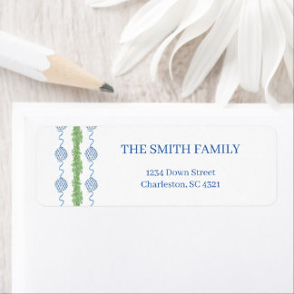 Blue & White Chinoiserie Garland Grandmillennial Return Address Label