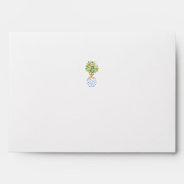 Blue White Chinoiserie Personalised Stationery Envelope (Front)