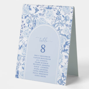 Blue White Chinoiserie Wedding Seating Number