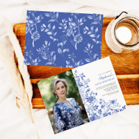 Blue White Chinoiserie Women 40th Birthday Photo