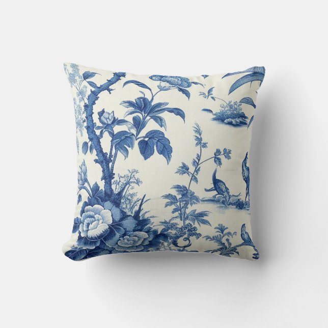 Blue & White Chinoiseries  Cushion (Front)
