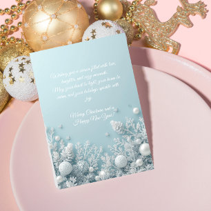 Blue & White Christmas Elegant Greeting Card