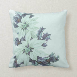 Blue & White Christmas Throw Pillow