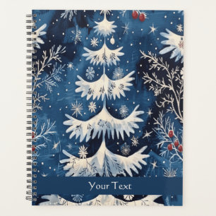 Blue White Christmas Tree Holiday Planner