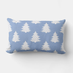 Blue/White Christmas Tree Reversible Pillow