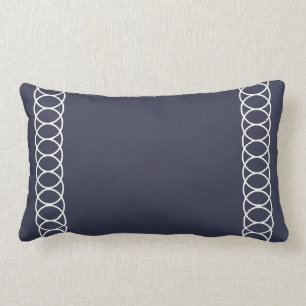 Blue & White Circle Trellis Lumbar Cushion