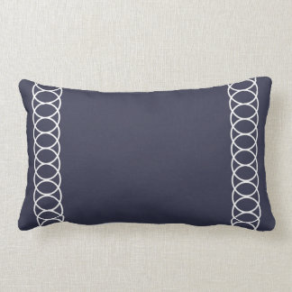Blue & White Circle Trellis Lumbar Cushion