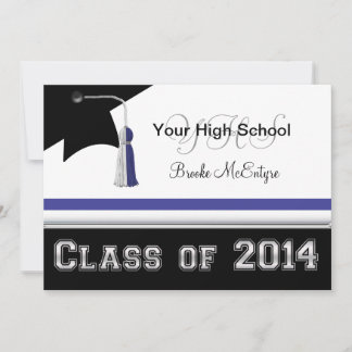 Blue & White Class of 2014 Graduation Invitation