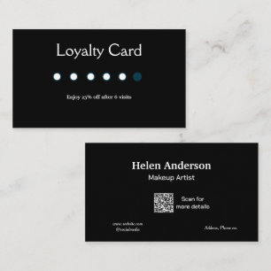 blue white classic business salon loyalty cards