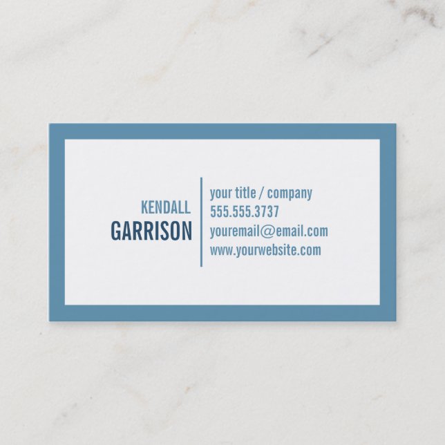 Blue / White Clean Modern Business Card (Front)