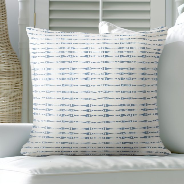 Blue & White Coastal Line Throw Pillow (Creator Uploaded)