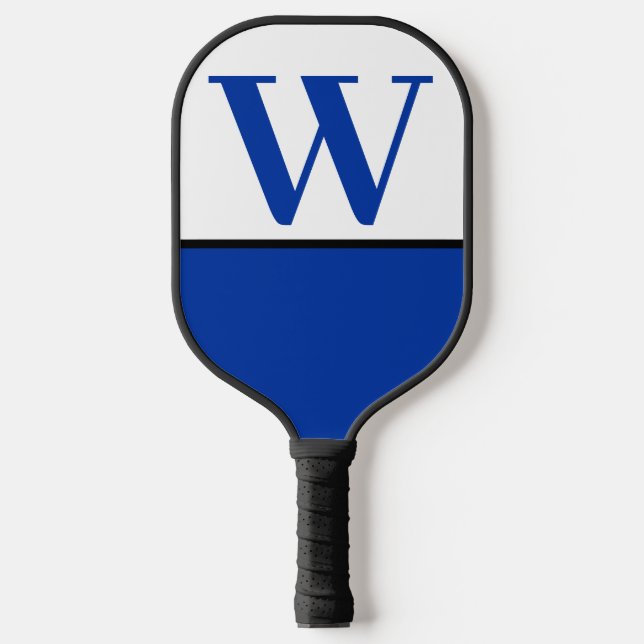 Blue & White College Monogram Pickleball Paddle (Front)