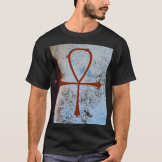blue white colorfield with corrosion and red dr... T-Shirt