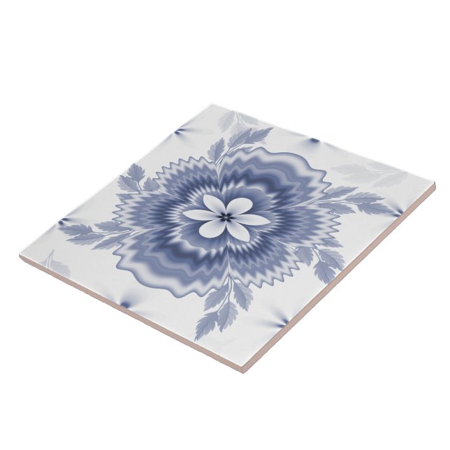  Blue White Colour Flower Pattern Ceramic Tile (Side)