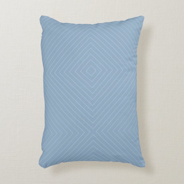 Blue & White Colour Striped Decorative Cushion (Front(Vertical))
