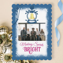 Blue, White Company Logo Christmas Photo