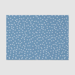 Blue & White Confetti Snow Dots Tissue Paper