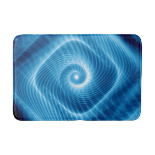 Blue & White Cosmic Spiral Nebula Bath Mat