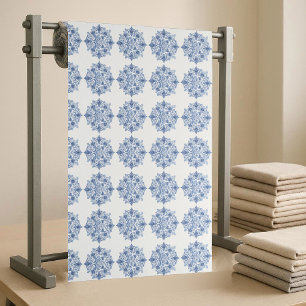 Blue White Cottagecore French Country Floral Decor Fabric