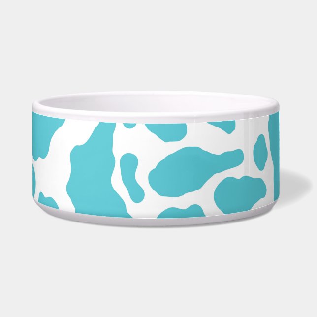 Blue & White Cow Spots Animal Print Pattern (Front)