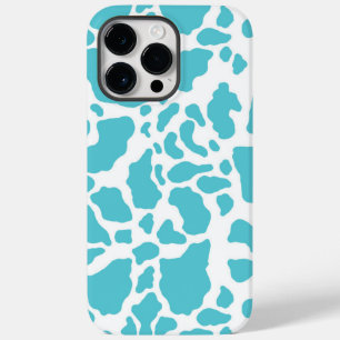 Blue & White Cow Spots Animal Print Pattern Case-Mate iPhone 14 Pro Max Case