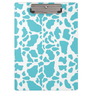 Blue & White Cow Spots Animal Print Pattern Clipboard