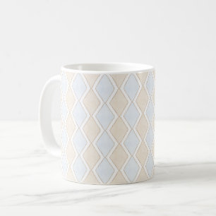 Blue White Cream Abstract Coffee Mug