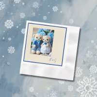 blue white crochet figurine wedding couple 