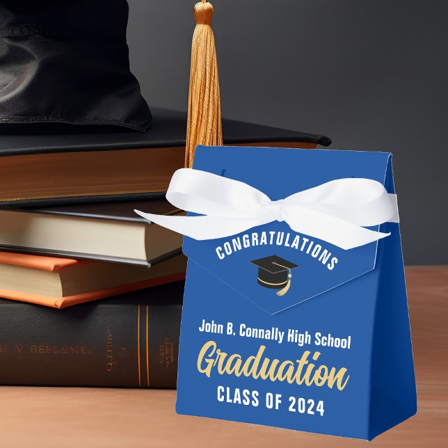 Blue White Custom 2025 School Graduation Party Favour Box (Creator Uploaded)