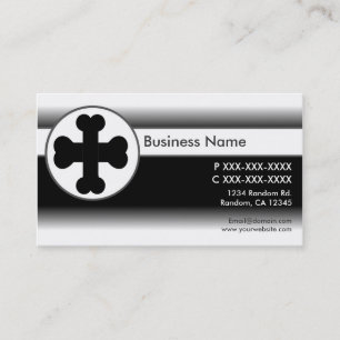 Blue white custom dog bone cross business cards