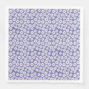 Blue white daisy flower pattern napkin