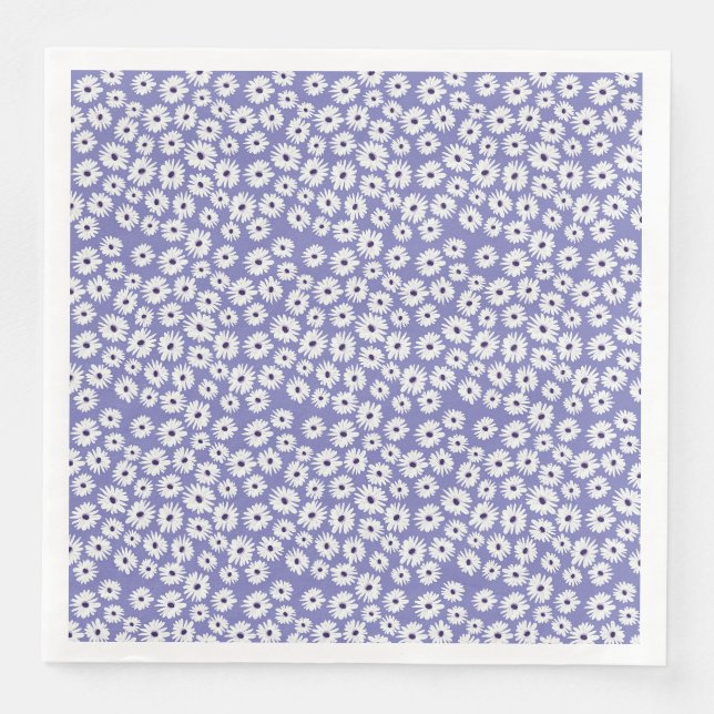 Blue white daisy flower pattern napkin (Front)
