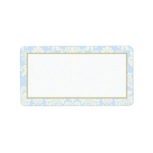 Blue/White Damask Wedding Mailing Address Label