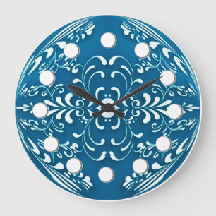Blue & White Decorative Icing Wall Clock