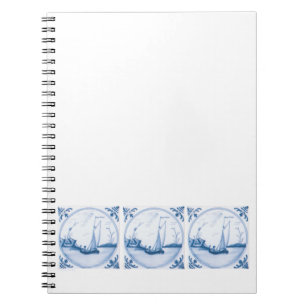 Blue White Delft Sailboat Notebook