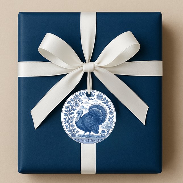 Blue & White Delft Turkey Gift Tag (Creator Uploaded)