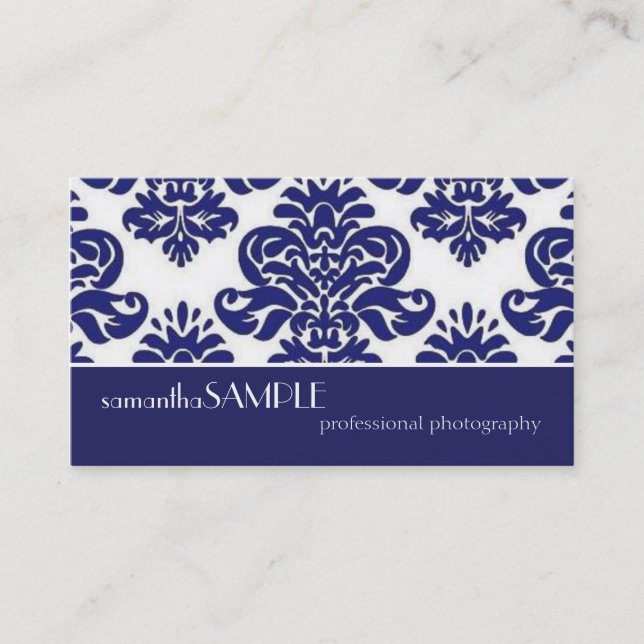 Blue & White Delight Business Card (Front)
