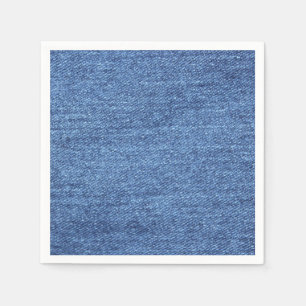 Blue White Denim Look Texture Napkin