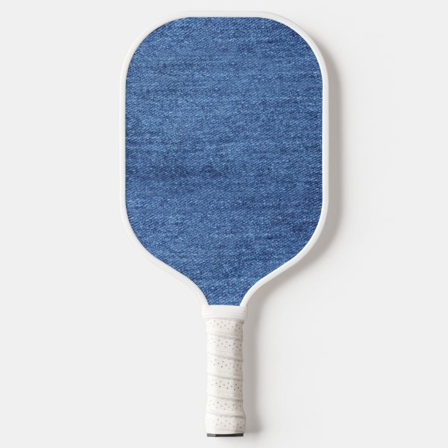 Blue White Denim Texture Look Image Pickleball Paddle (Front)