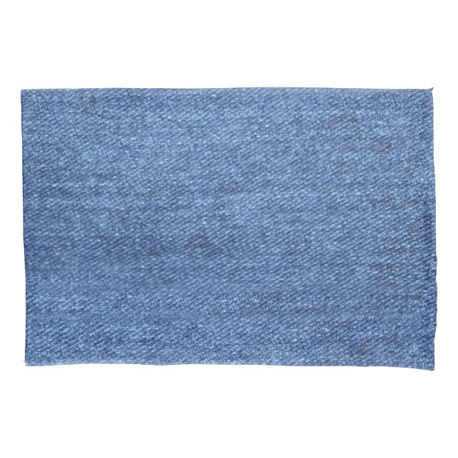 Blue White Denim Texture Look Image Pillowcase (Front)
