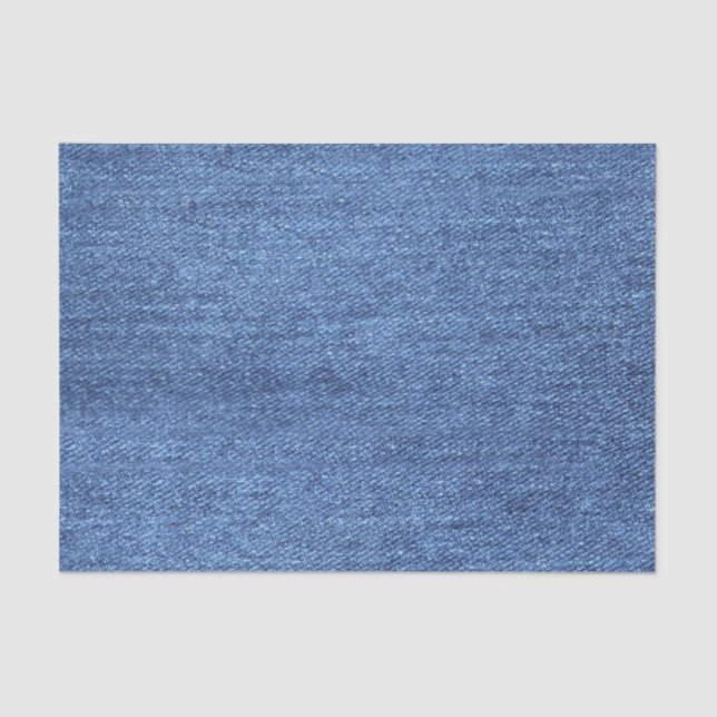 Blue White Denim Texture Look Image Tissue Paper (Front)
